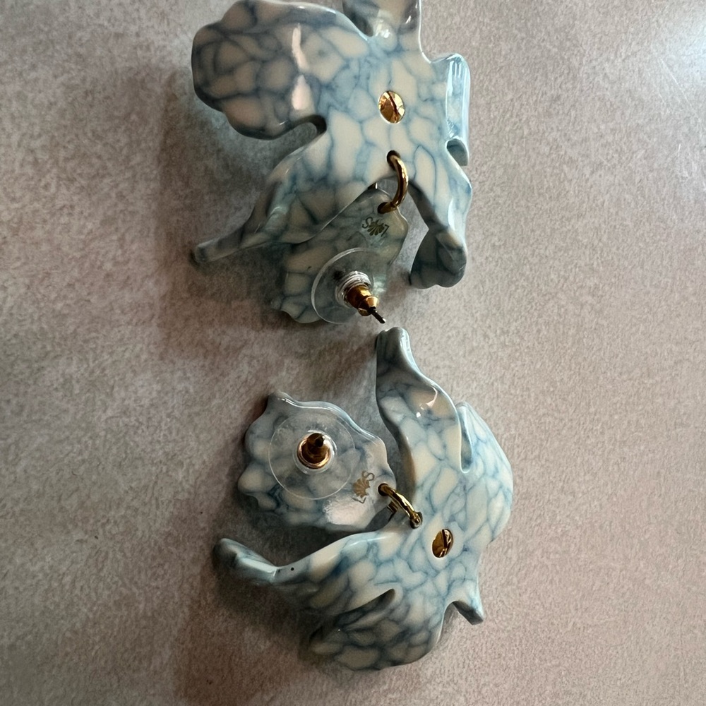 Lele Sadoughi Blue and White Cascading Earrings - Picture 3 of 5